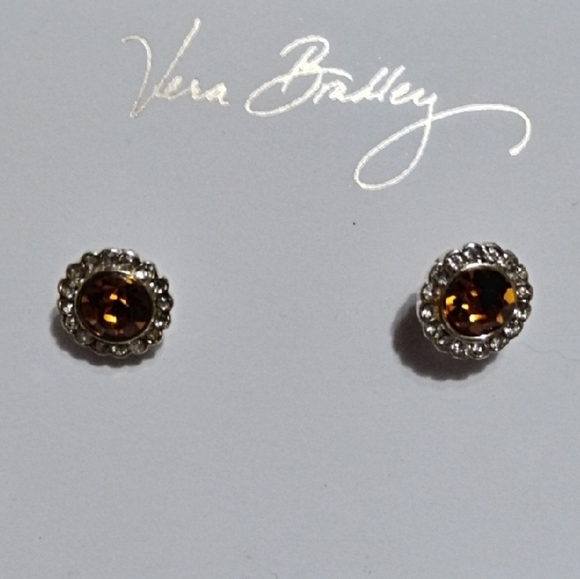 VERA BRADLEY Yellow Topaz Earrings Set In Silver! - Picture 2 of 10